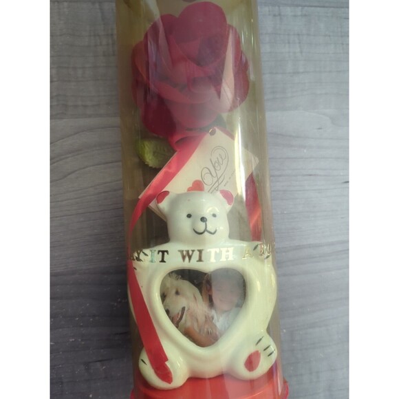 Vintage Say it with a Rose Novelty Inc 11156 Bear Picture Frame - Picture 2 of 5